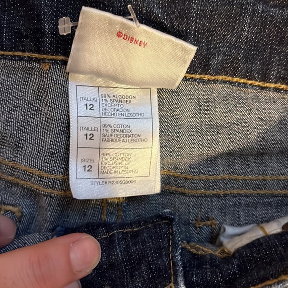 Disney Store exclusive girls flare jeans gold Minnie Mouse adjustable waist 12 - Picture 5 of 13